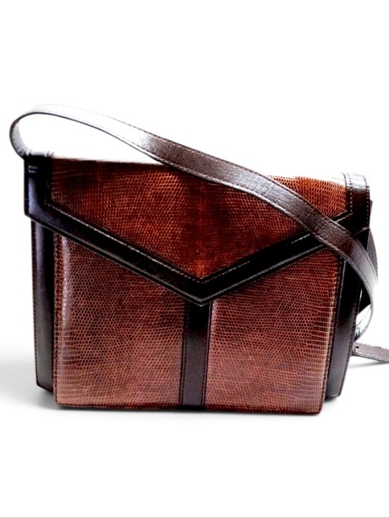 Handbags - YSL Yves Saint Laurent Brown Leather Crossbody Bag Classic Structured Design